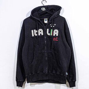 Blue Marlin Italia FC Zip Hoodie XL Heavyweight Embroidered Italy Soccer Black